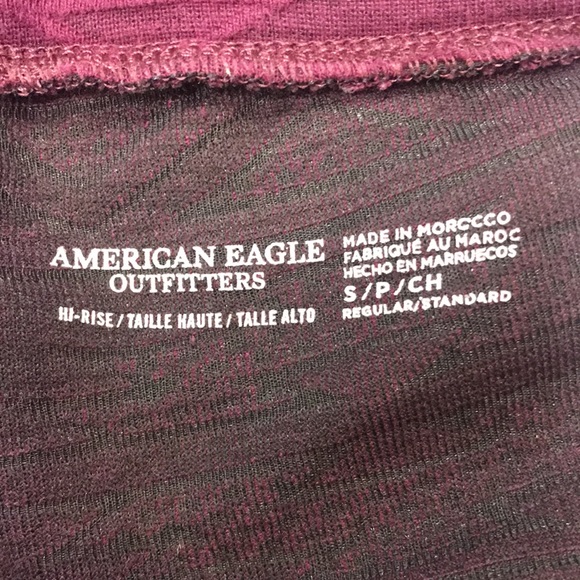 AMERICAN EAGLE OUTFITTERS Burgundy Patterned Leggings Sz. S - Picture 5 of 9